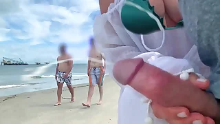 Crazy milf jerks me off move forward passersby